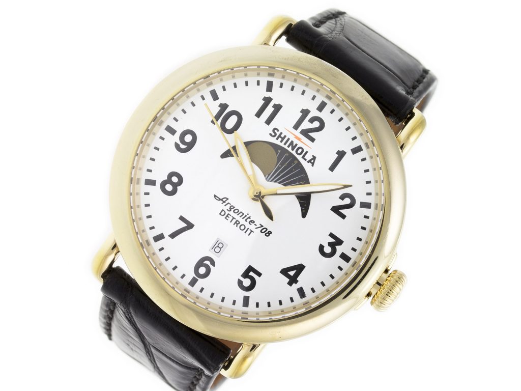 shinola men's moon phase watch