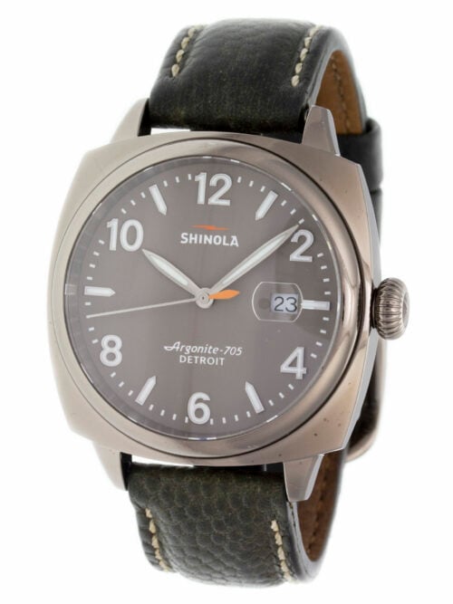 Shinola - 10000187 - The Brakeman - Topaz PVD SS - Grey Dial - Grn Lthr Strap - 0394 - 01