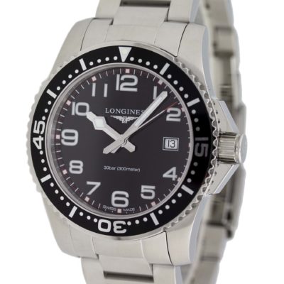 Longines - L3.689.4.53.6 - Hydro Conquest - SS - Blk Dial - SS Brclt - 4249 - 01 longines watch repair