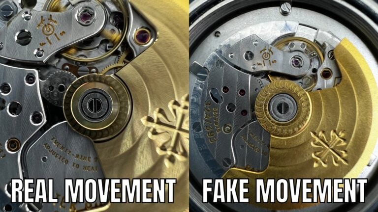 real and fake patek philippe movement