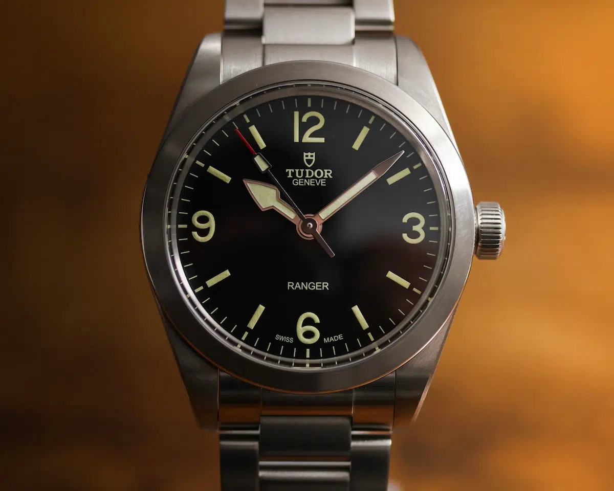 Tudor Ranger 36mm Black dial on steel bracelet front view