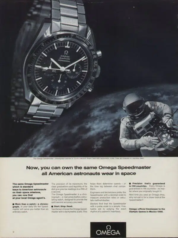 Omega Speedmaster premoon landing advert