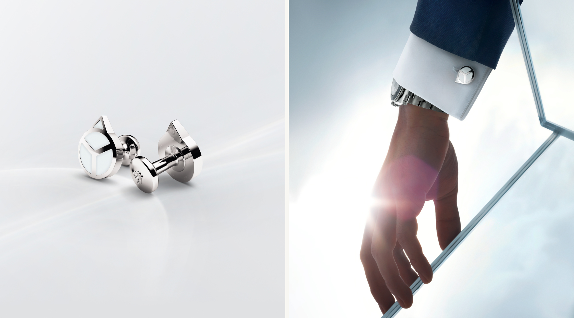 ‘Hand’ cufflinks<br>Always shining