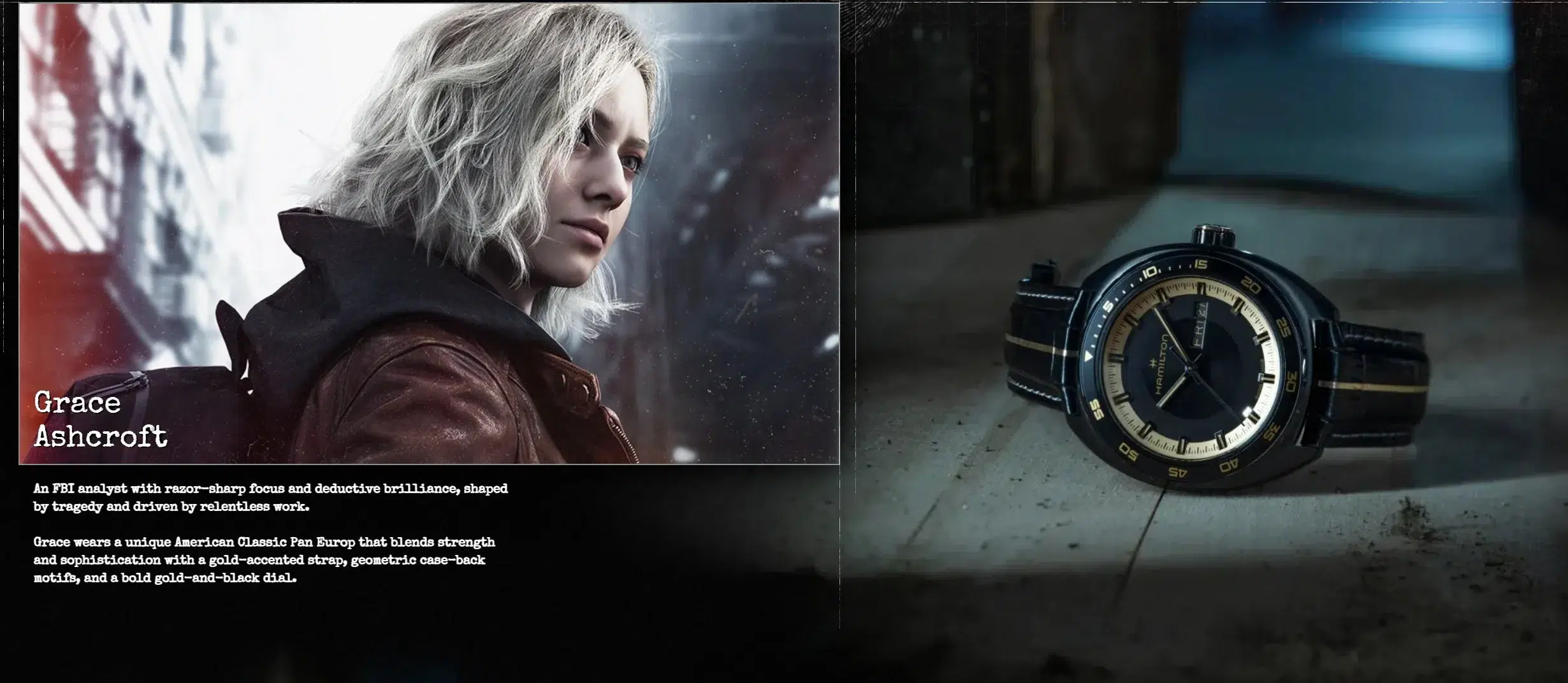 Grace Ashcroft wearing hamilton resident evil