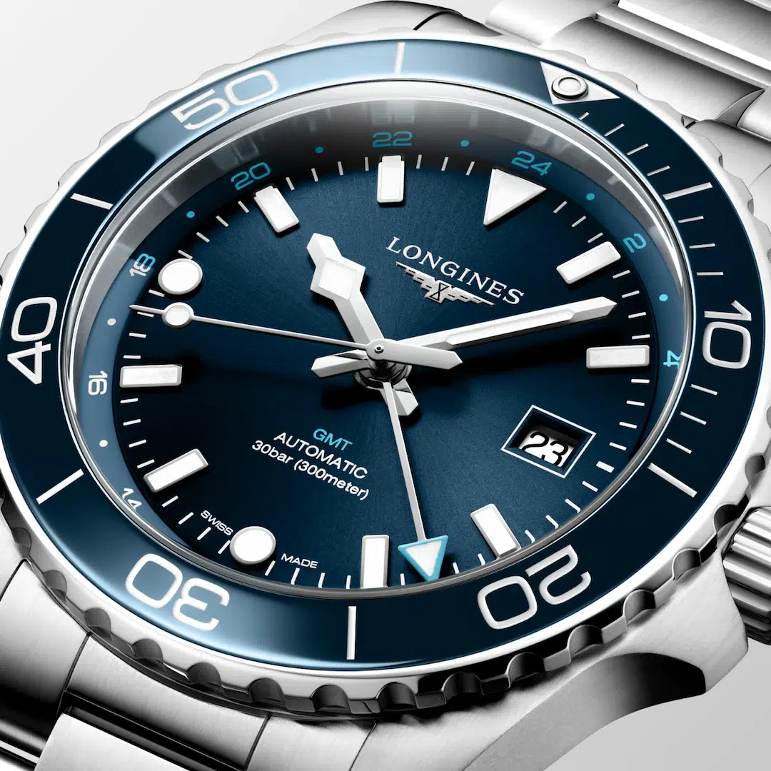 Longines HYDROCONQUEST GMT- L3.890.4.96.6 Automatic watch, 43mm, stainless steel and ceramic bezel L3.890.4.96.6