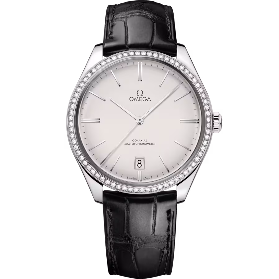 Omega De Ville Trésor 40 mm, steel on leather strap