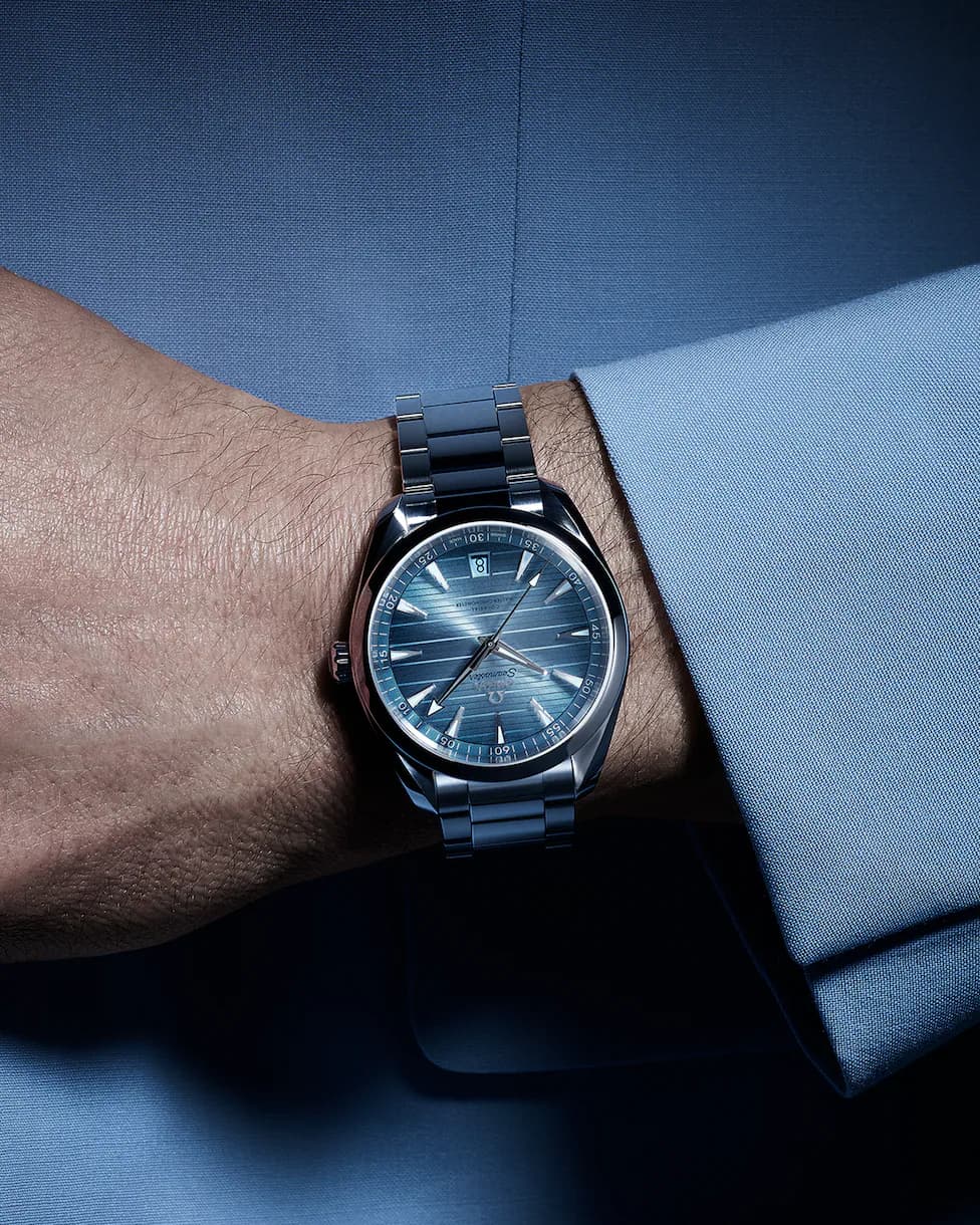 Seamaster Aqua Terra 150M 41 mm, steel on steel on the wrist summer blue