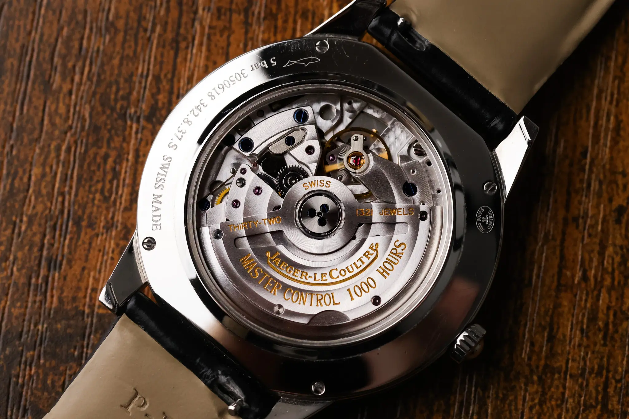 Exhibition caseback of Jaeger-LeCoultre Rendez-Vous Date showing automatic movement