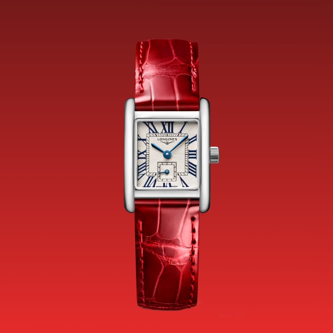 Longines Mini DolceVita L5.200.4.71.5 red background