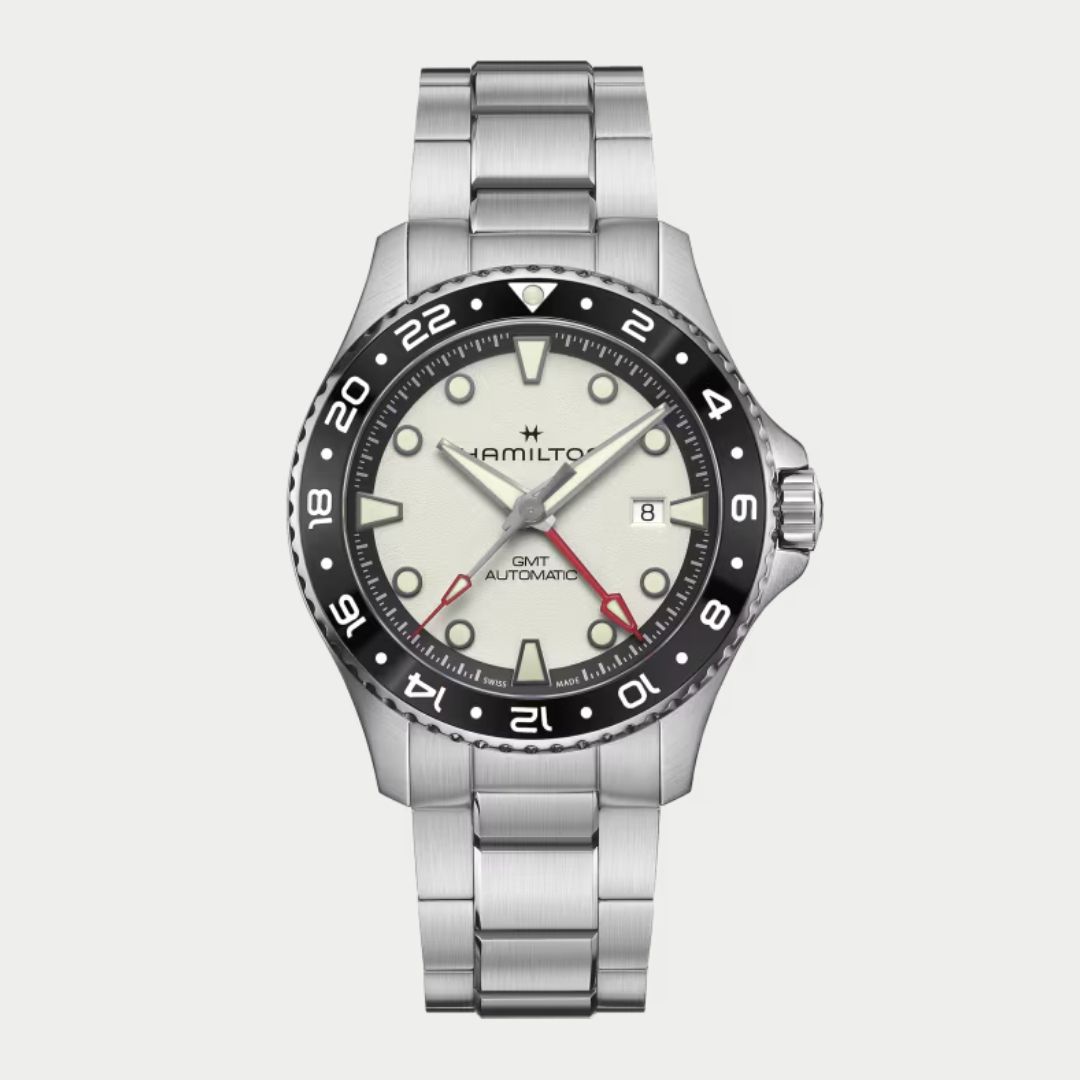 Hamilton steel gmt automatic watch H82555150