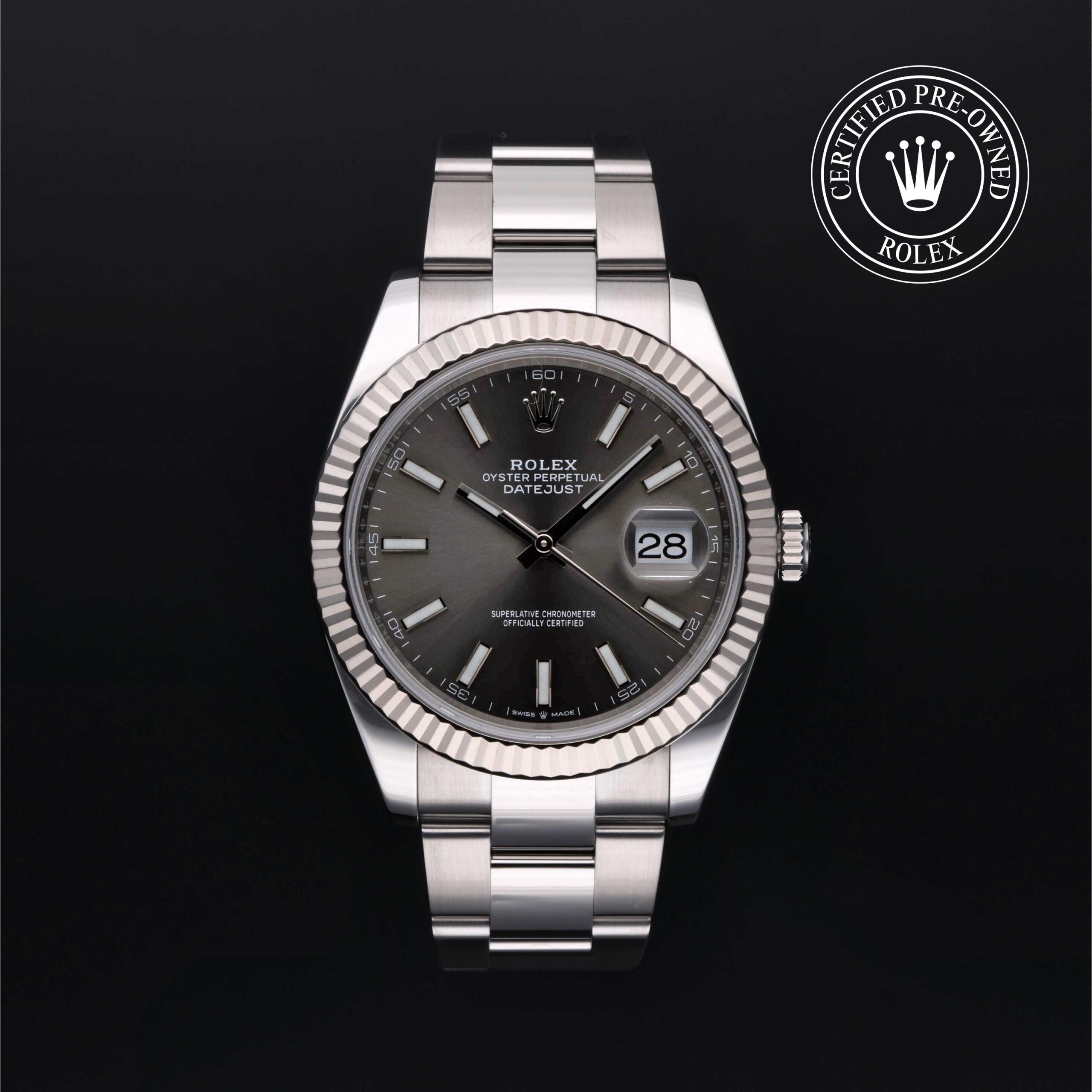 Rolex Certified Pre-Owned Datejust 41mm White Rolesor 2019 Reference 126334