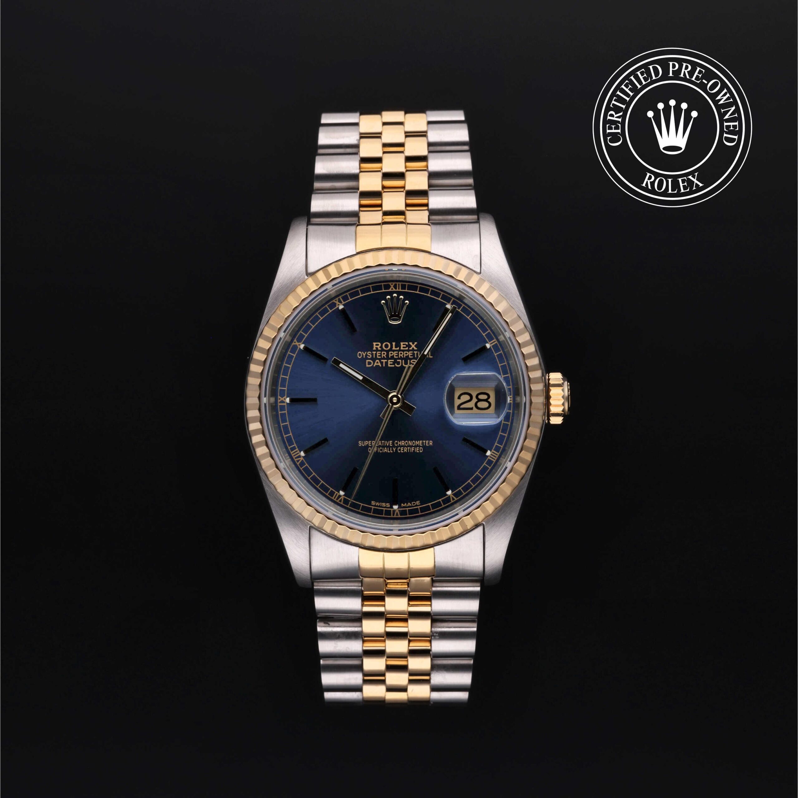 Rolex Certified Pre-Owned Datejust 36mm Yellow Rolesor 1989 Reference 16233