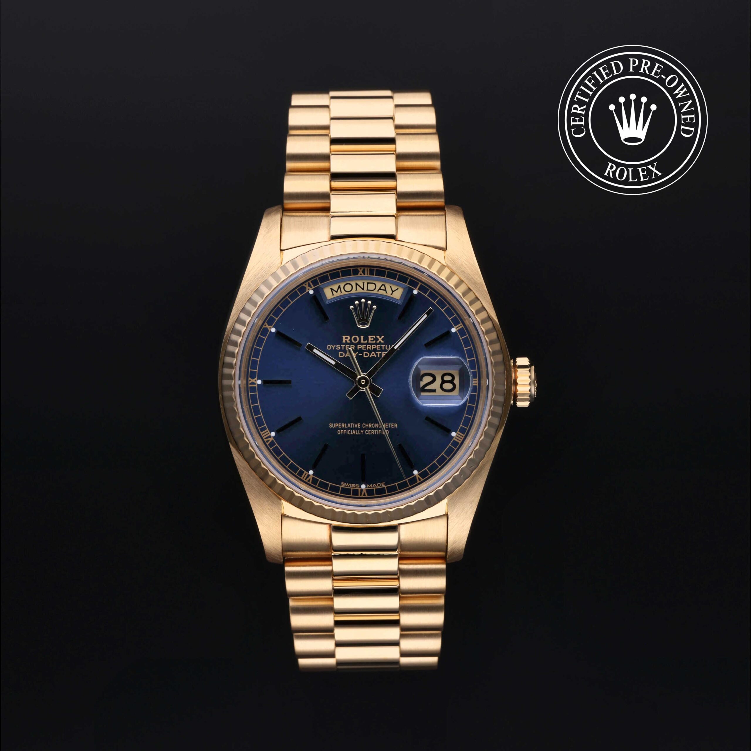 Rolex Certified Pre-Owned Day-Date 36mm 18 ct Yellow Gold 1980 Reference 18038