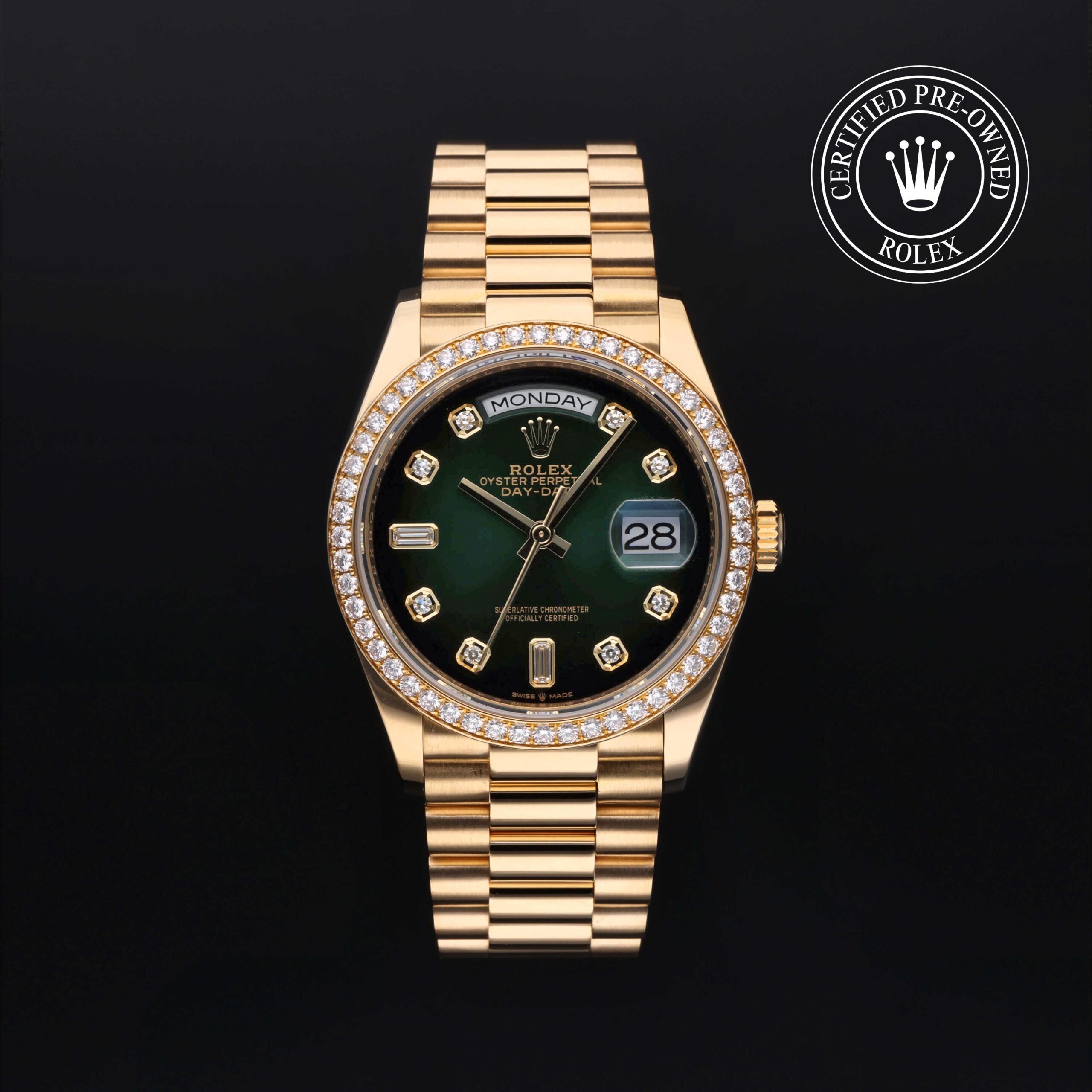 Rolex Certified Pre-Owned Day-Date 36mm 18 ct Yellow Gold 2021 Reference 128348RBR