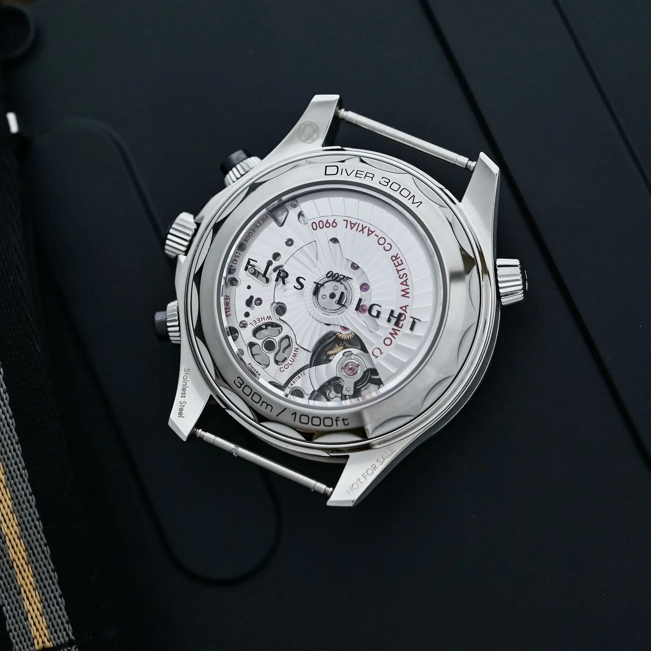 Omega Seamaster 007 caseback first light