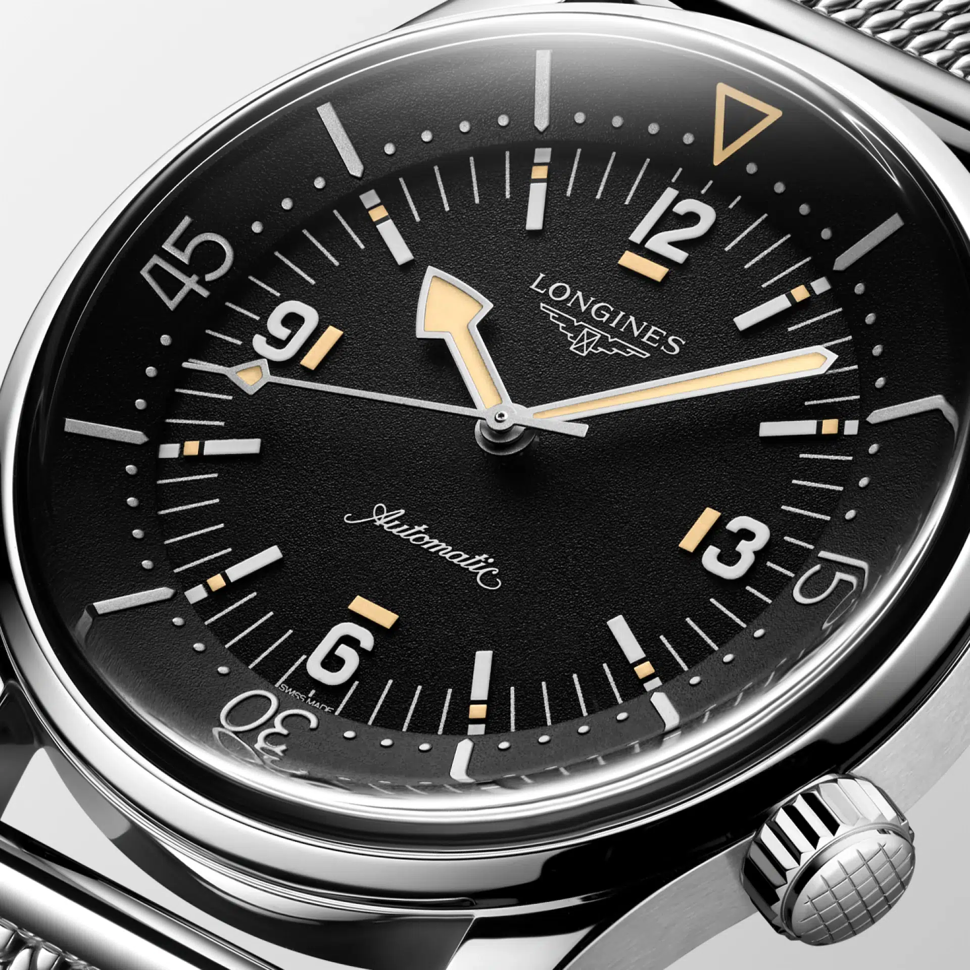 longines diver 59 dial close up
