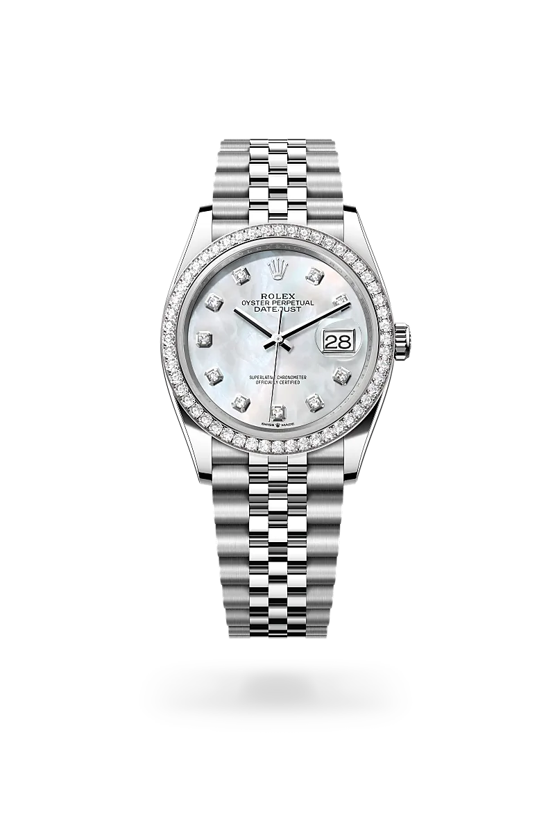 Oyster, 36 mm, Oystersteel, white gold and diamonds