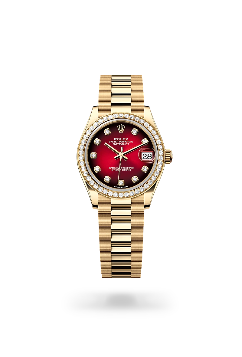 Oyster, 31 mm, yellow gold and diamonds