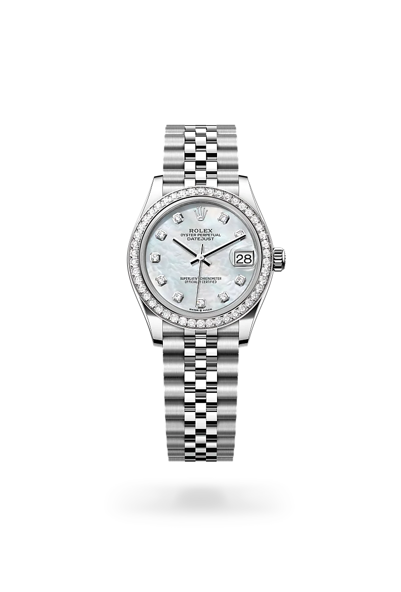 Oyster, 31 mm, Oystersteel, white gold and diamonds