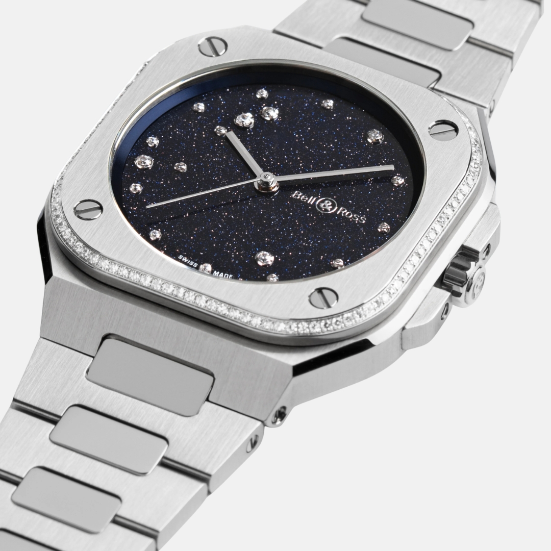 BR-05 36 MM Blue Diamond Eagle Diamonds Bezel Top View