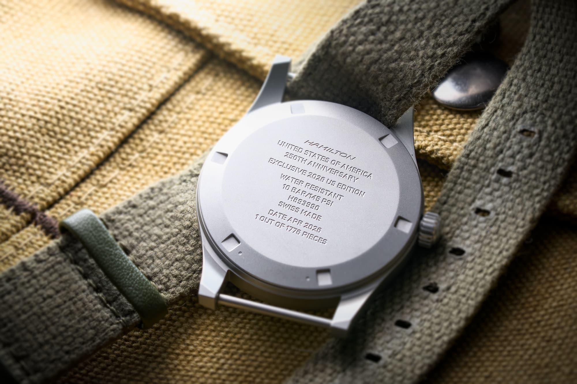 Hamilton Khaki 250 caseback lifestyle