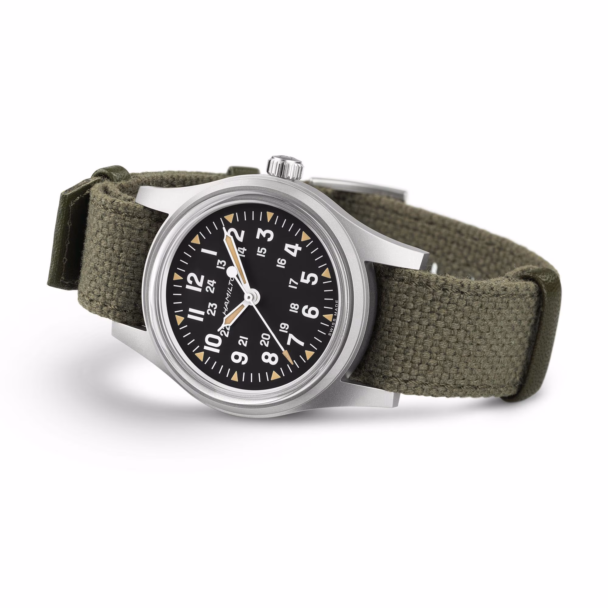 Khaki Field Mechanical 36mm laying down