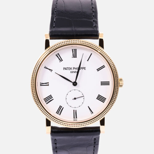 Front view of a pre-owned Patek Philippe Calatrava 36mm (Ref. 5119J-001)