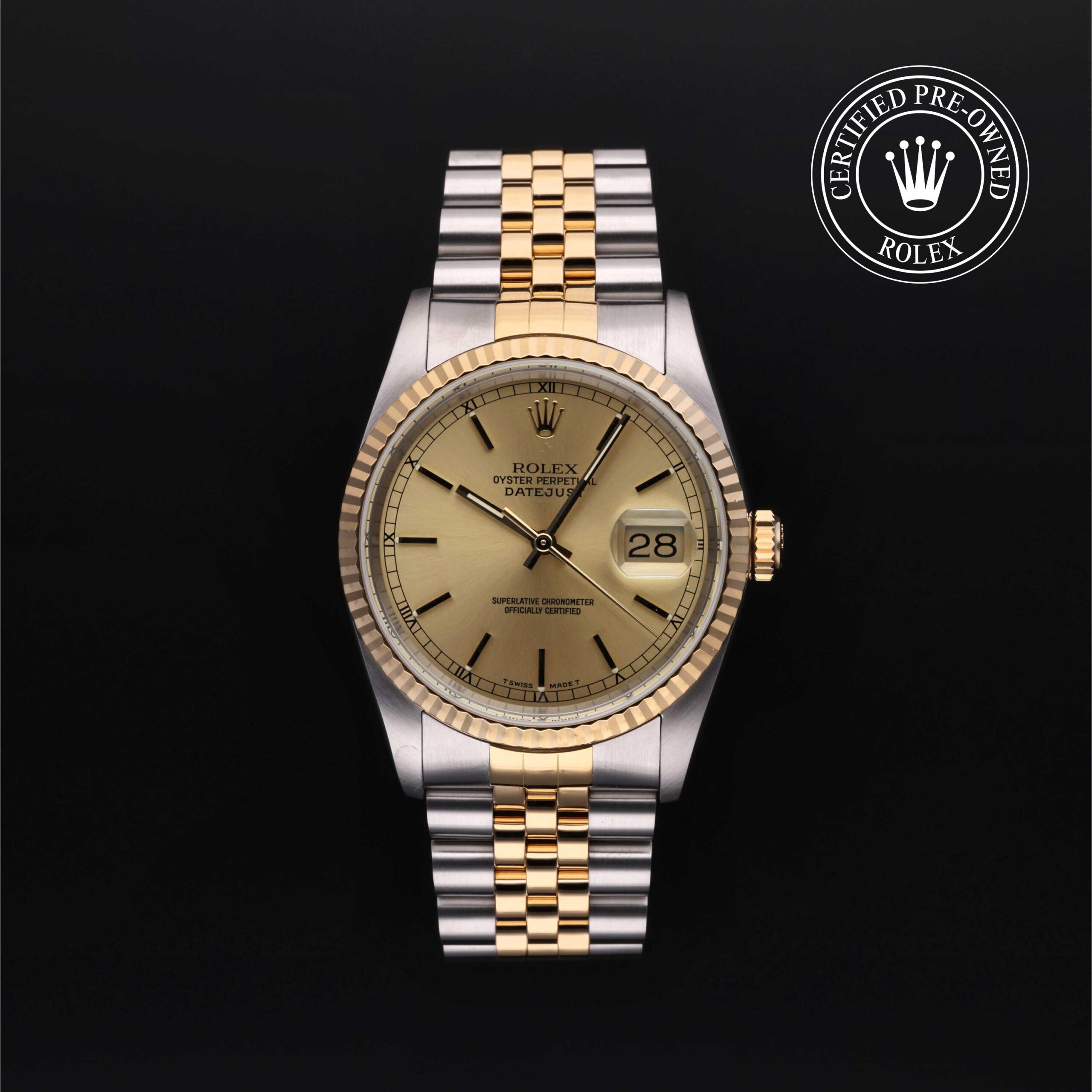 Rolex Certified Pre-Owned Datejust 36mm Yellow Rolesor 1989 Reference 16233