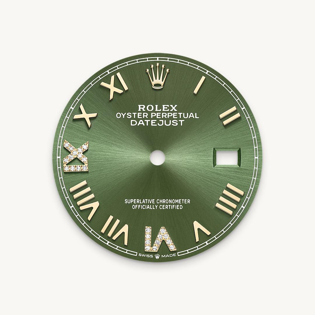 Olive green dial