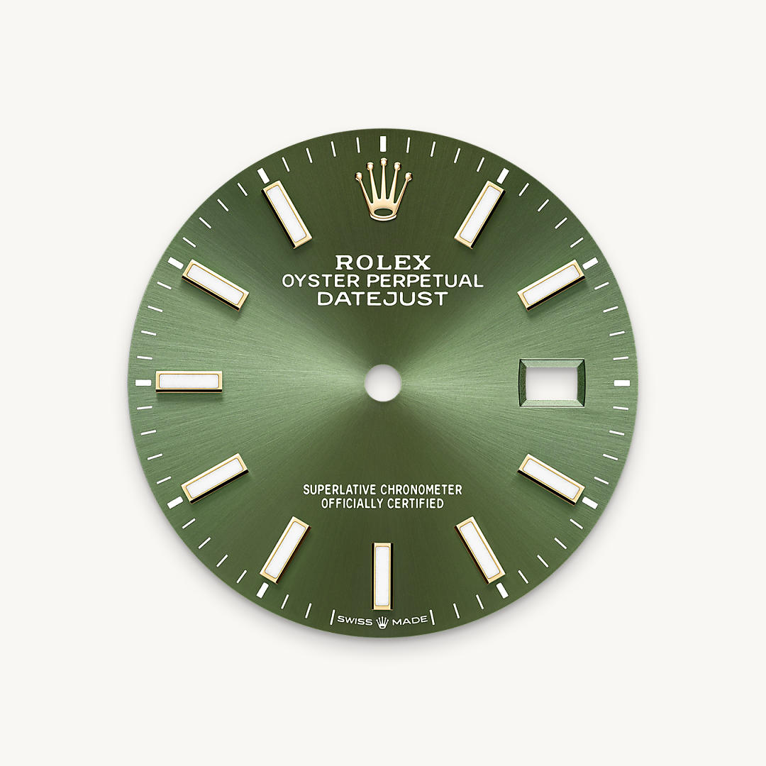 Olive green dial