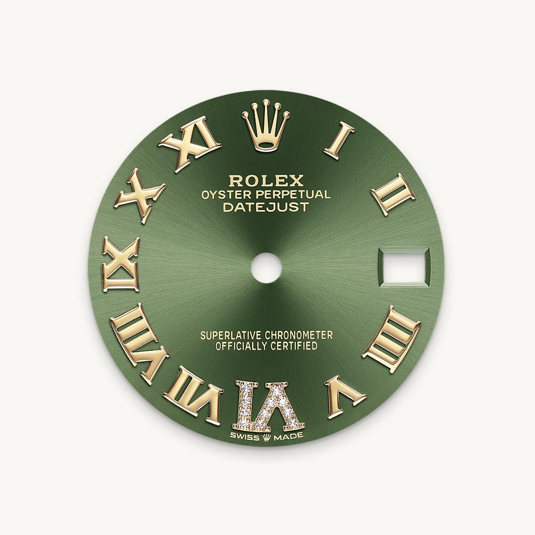 Olive green dial