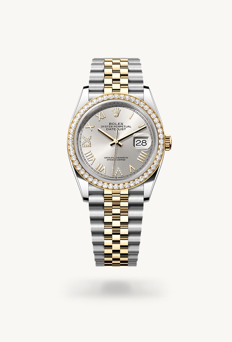 Oyster, 36 mm, Oystersteel, yellow gold and diamonds