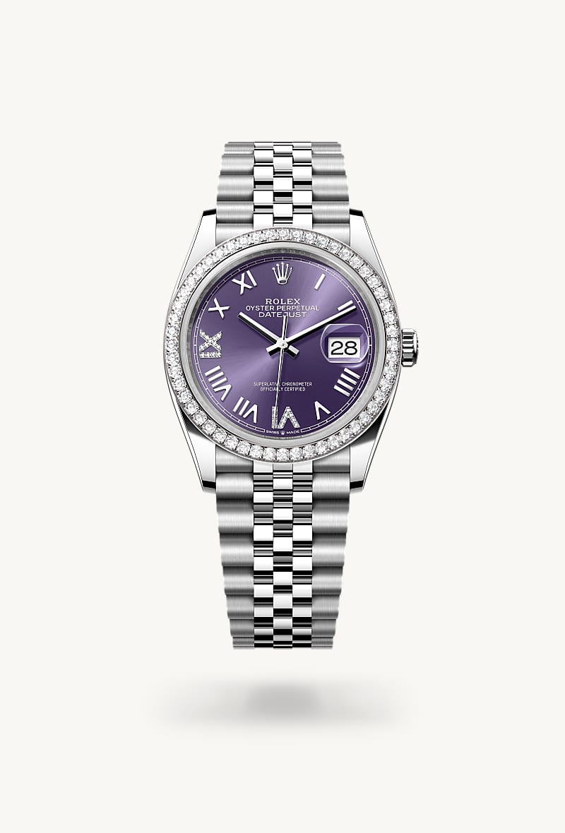 Oyster, 36 mm, Oystersteel, white gold and diamonds
