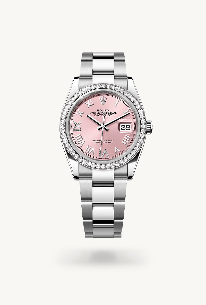 Oyster, 36 mm, Oystersteel, white gold and diamonds