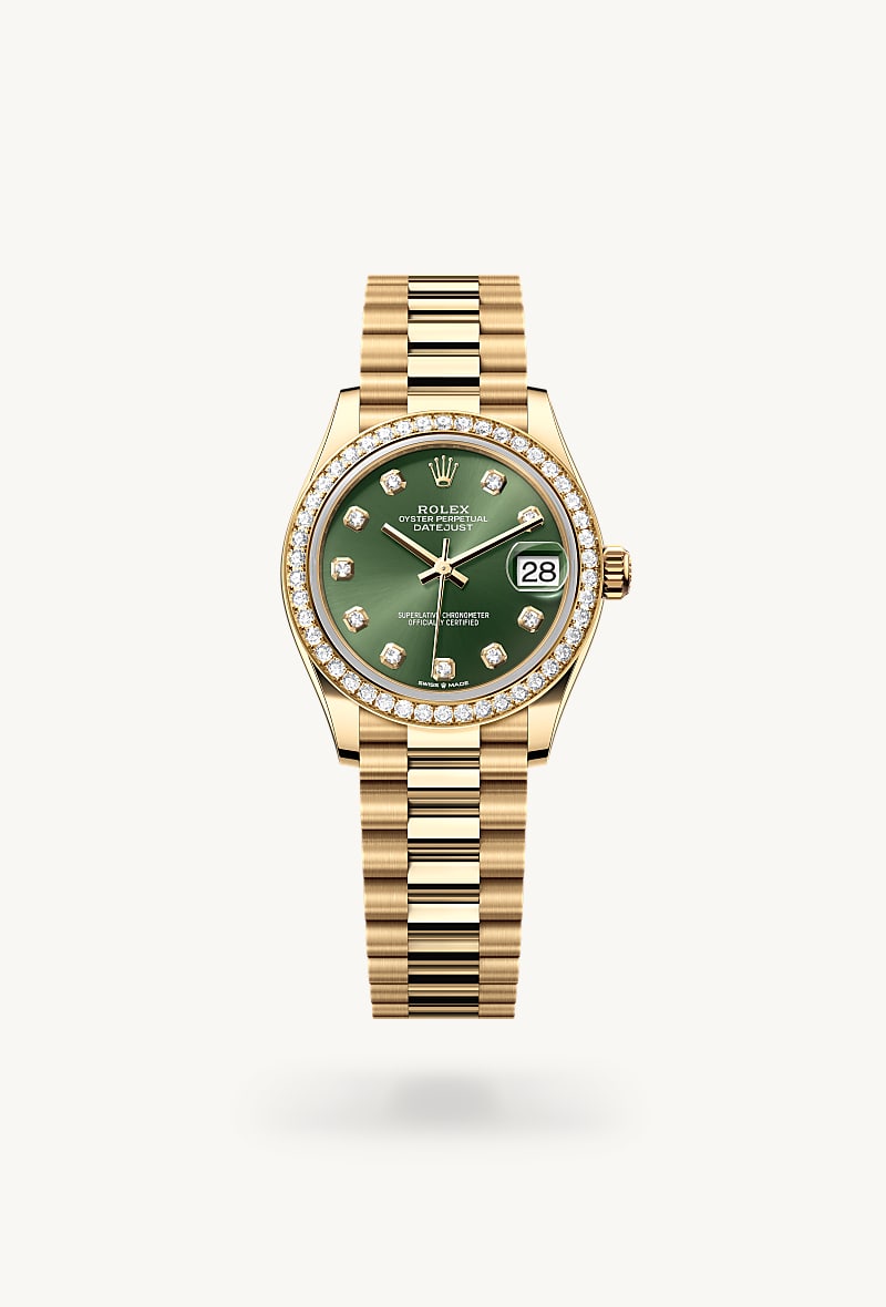 Oyster, 31 mm, yellow gold and diamonds