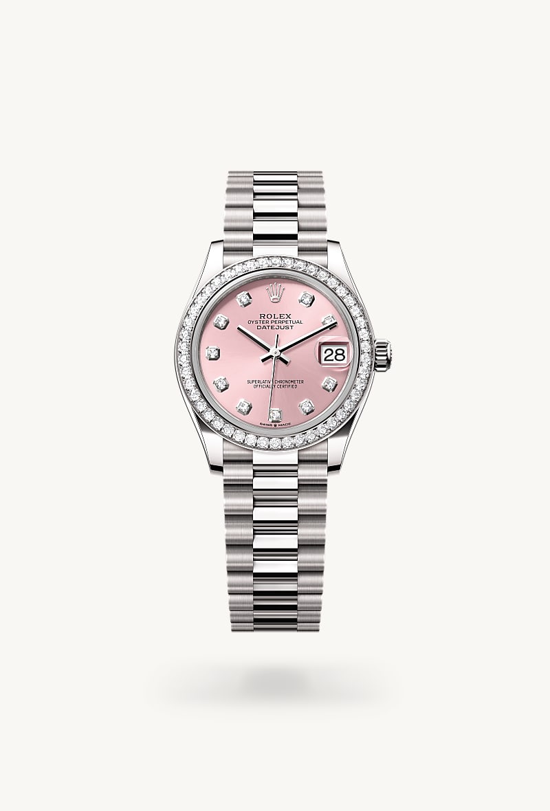 Oyster, 31 mm, white gold and diamonds