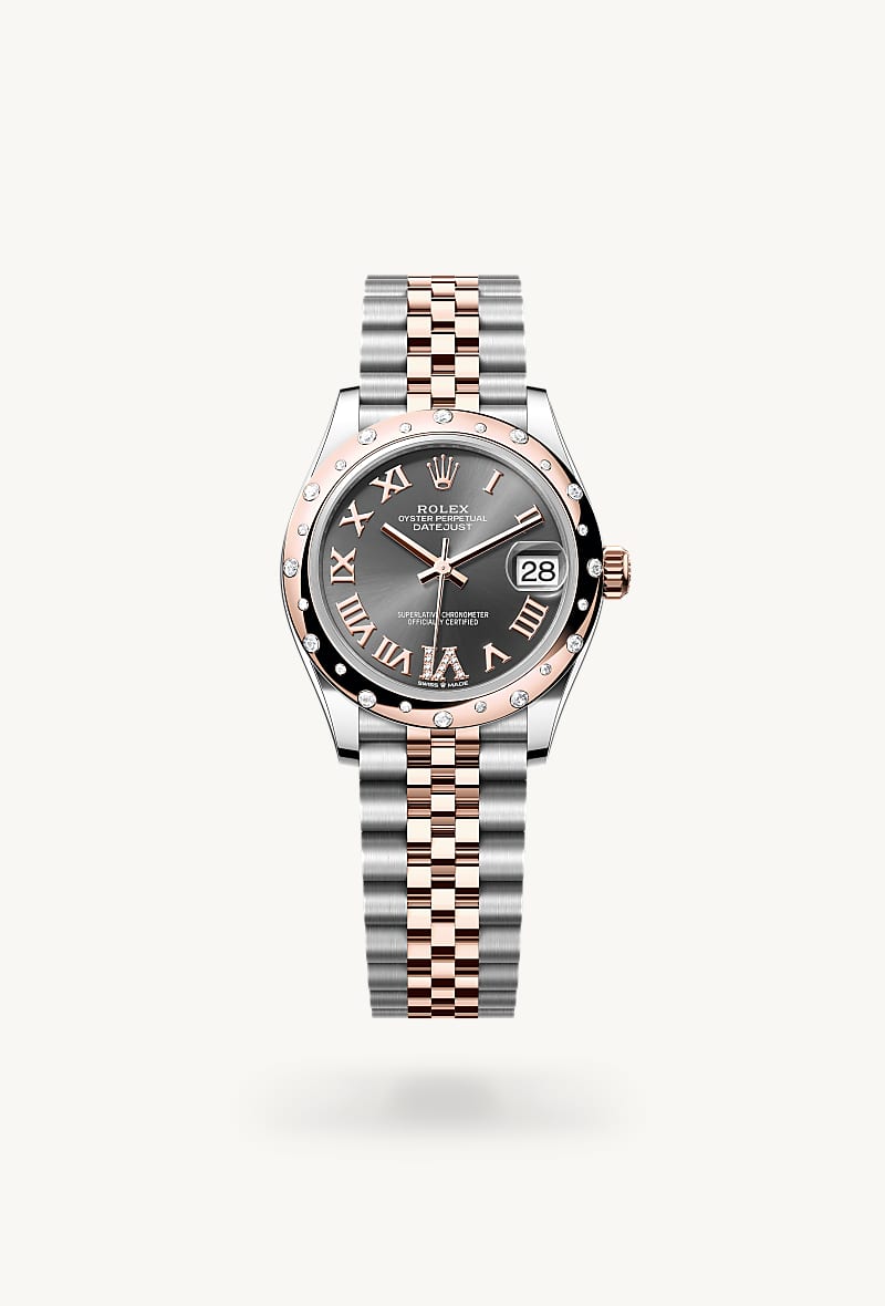 Oyster, 31 mm, Oystersteel, Everose gold and diamonds