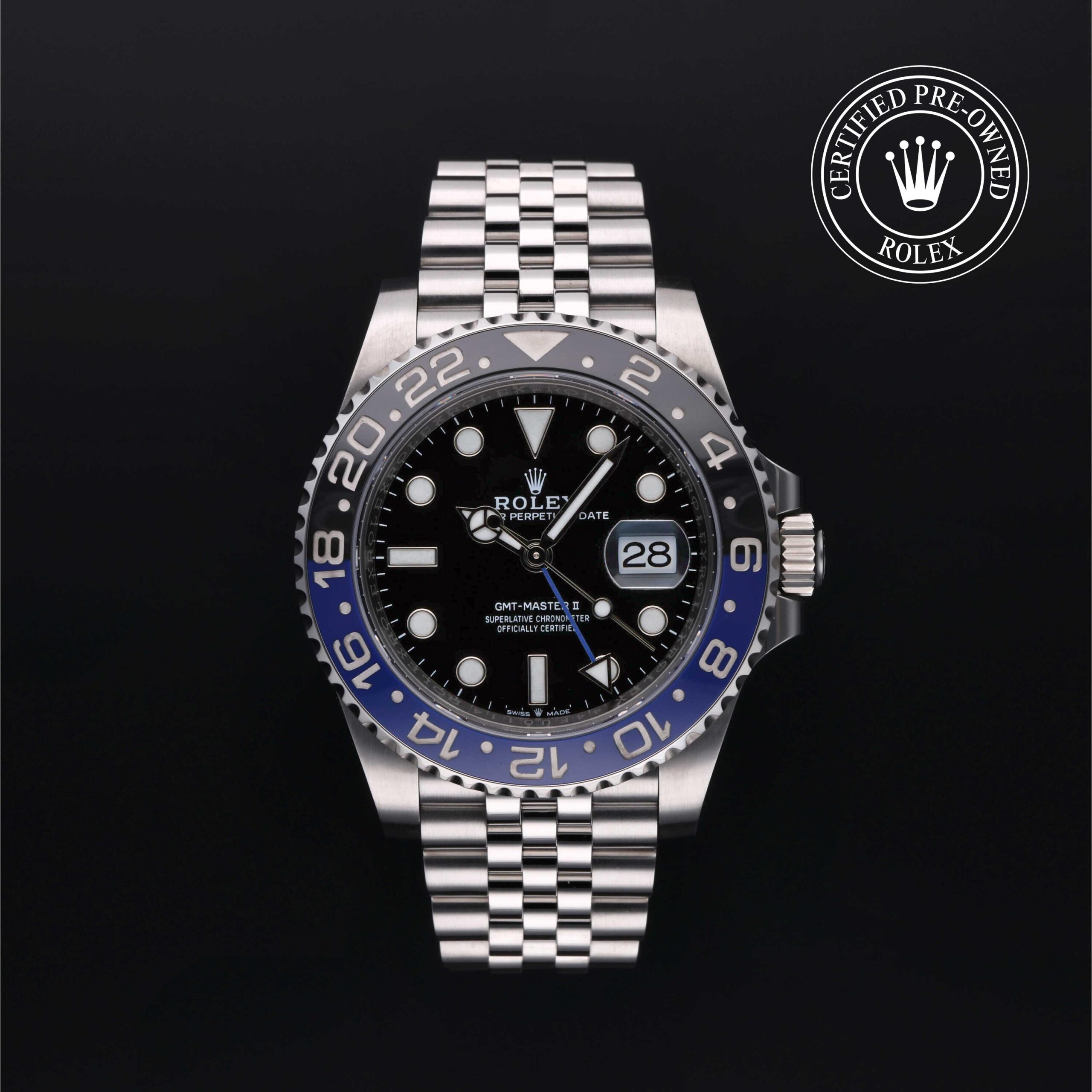 Rolex Certified Pre-Owned GMT-Master II Batman 40mm Oystersteel 2023 Reference 126710BLNR