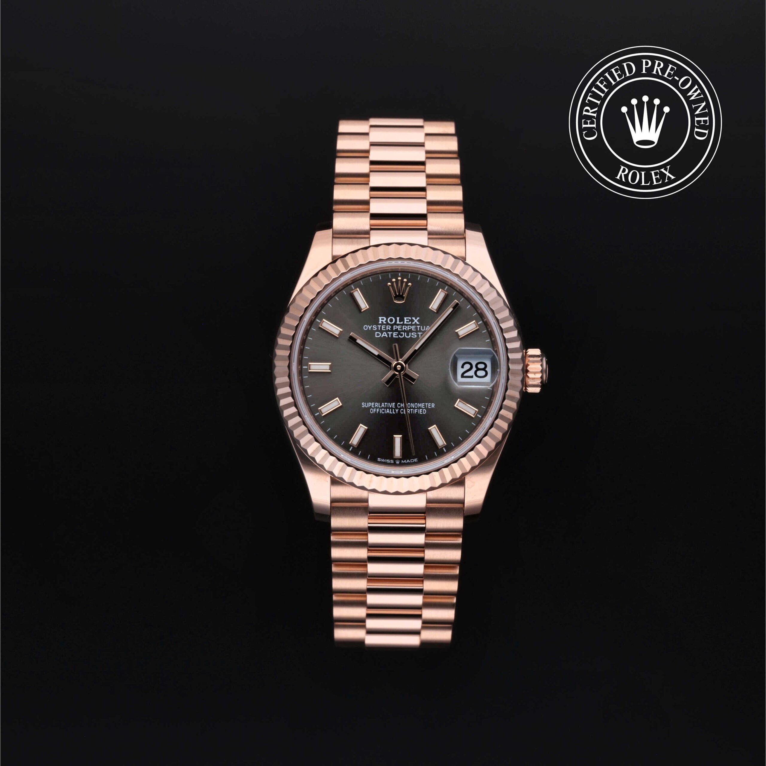 Rolex Certified Pre-Owned Datejust 31mm Everose Gold 2022 Reference 278275