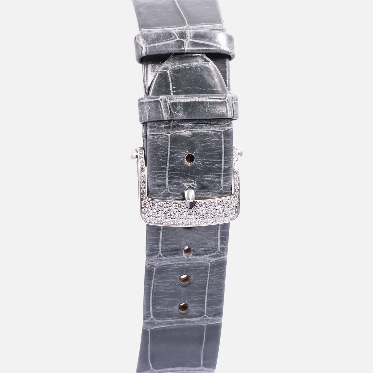 Blue alligator leather strap detail on the Van Cleef & Arpels Timeless XL VCARN9VC00