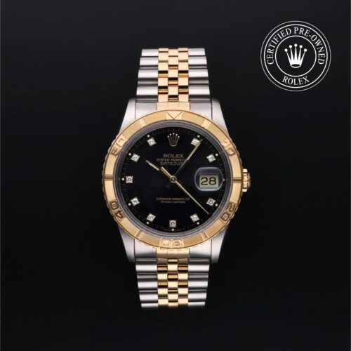 Rolex Certified Pre-Owned Datejust Turn-O-Graph 36mm Yellow Rolesor 1990 Reference 16263