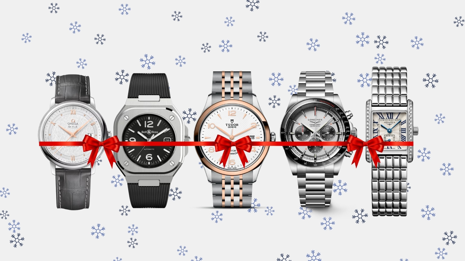 Bell & Ross, Omega, Tudor, Longines watches together