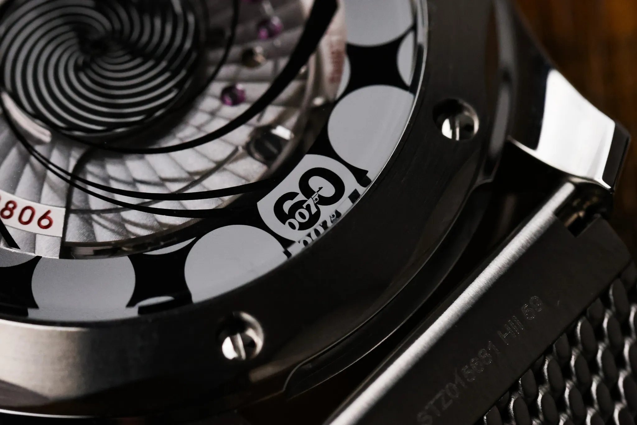 Caseback animation detail of Omega Seamaster James Bond 60th Anniversary watch