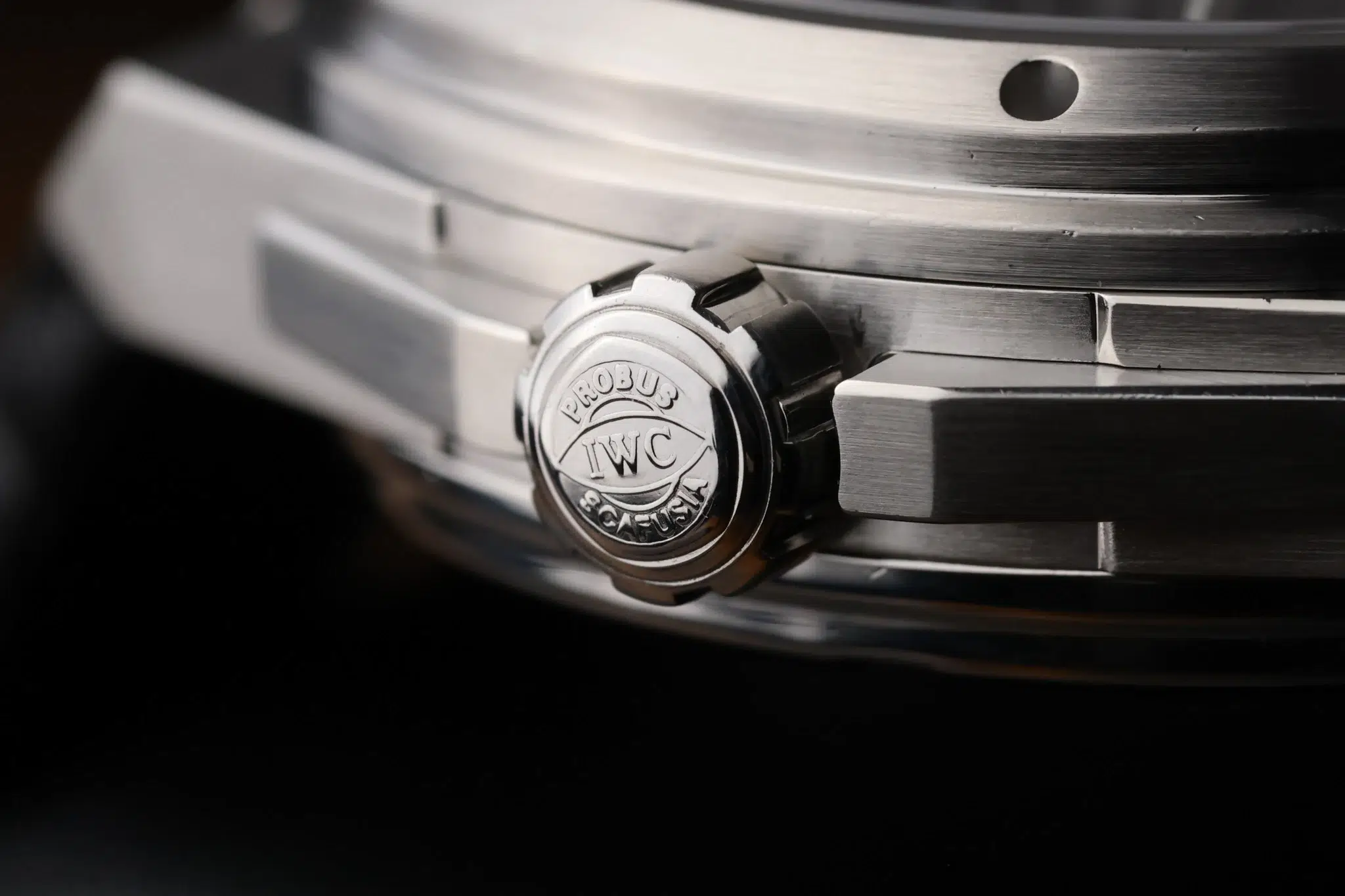 IWC Big Ingenieur screw-down crown with engraved IWC logo