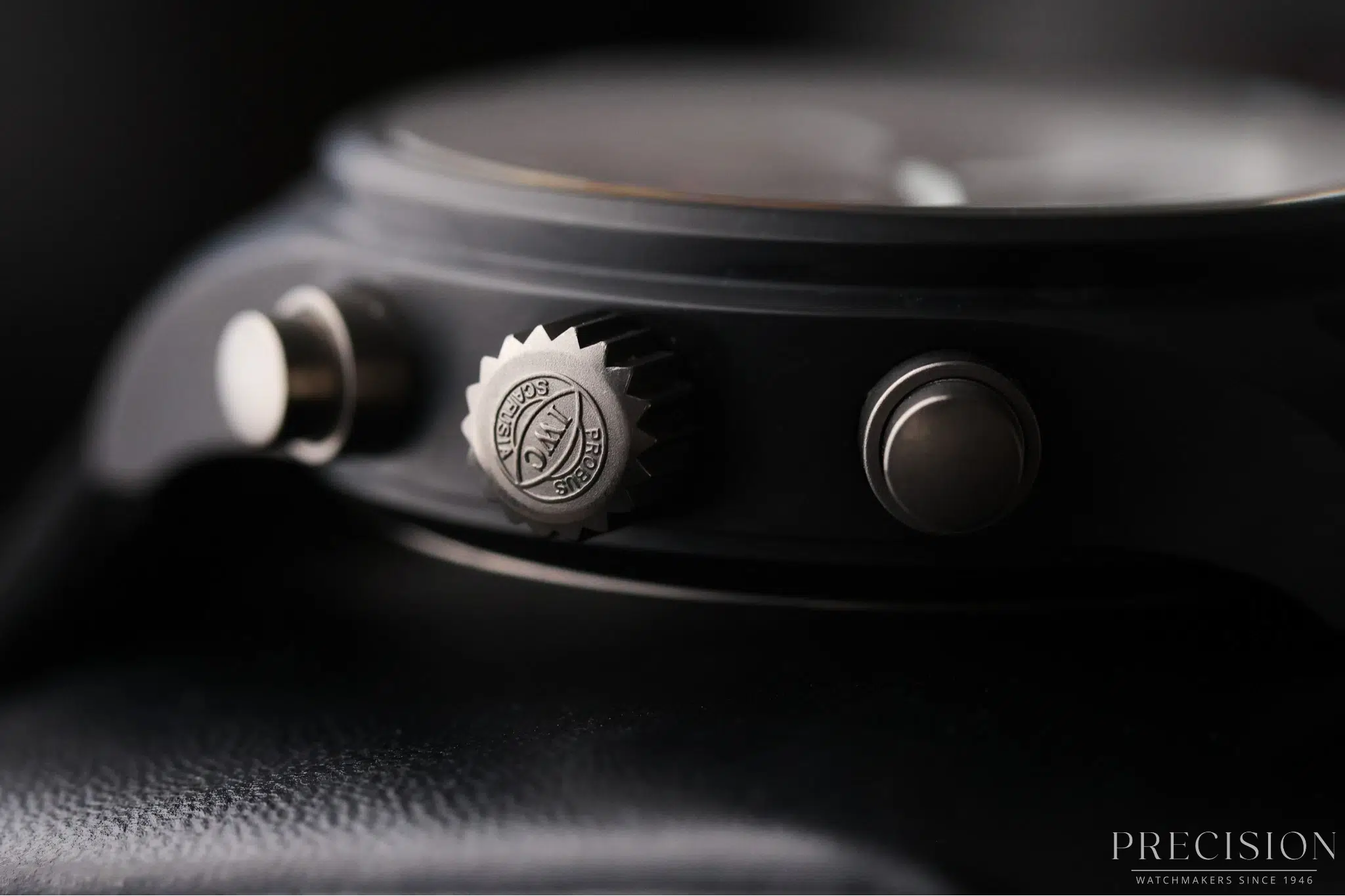 IWC Pilot's Watch TOP GUN crown and chronograph pushers detail