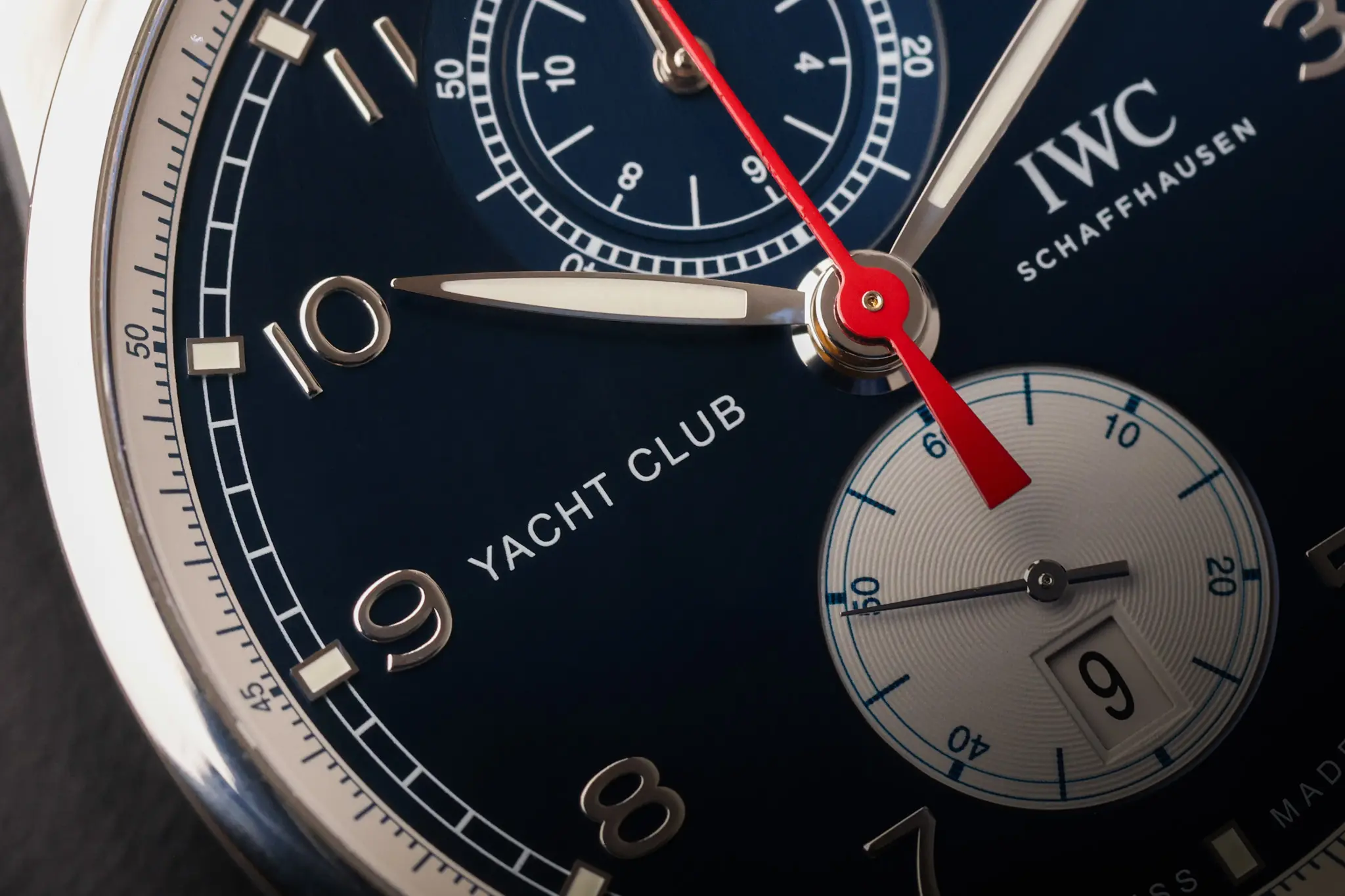 IWC Portugieser Yacht Club Chronograph blue dial with flyback chronograph function