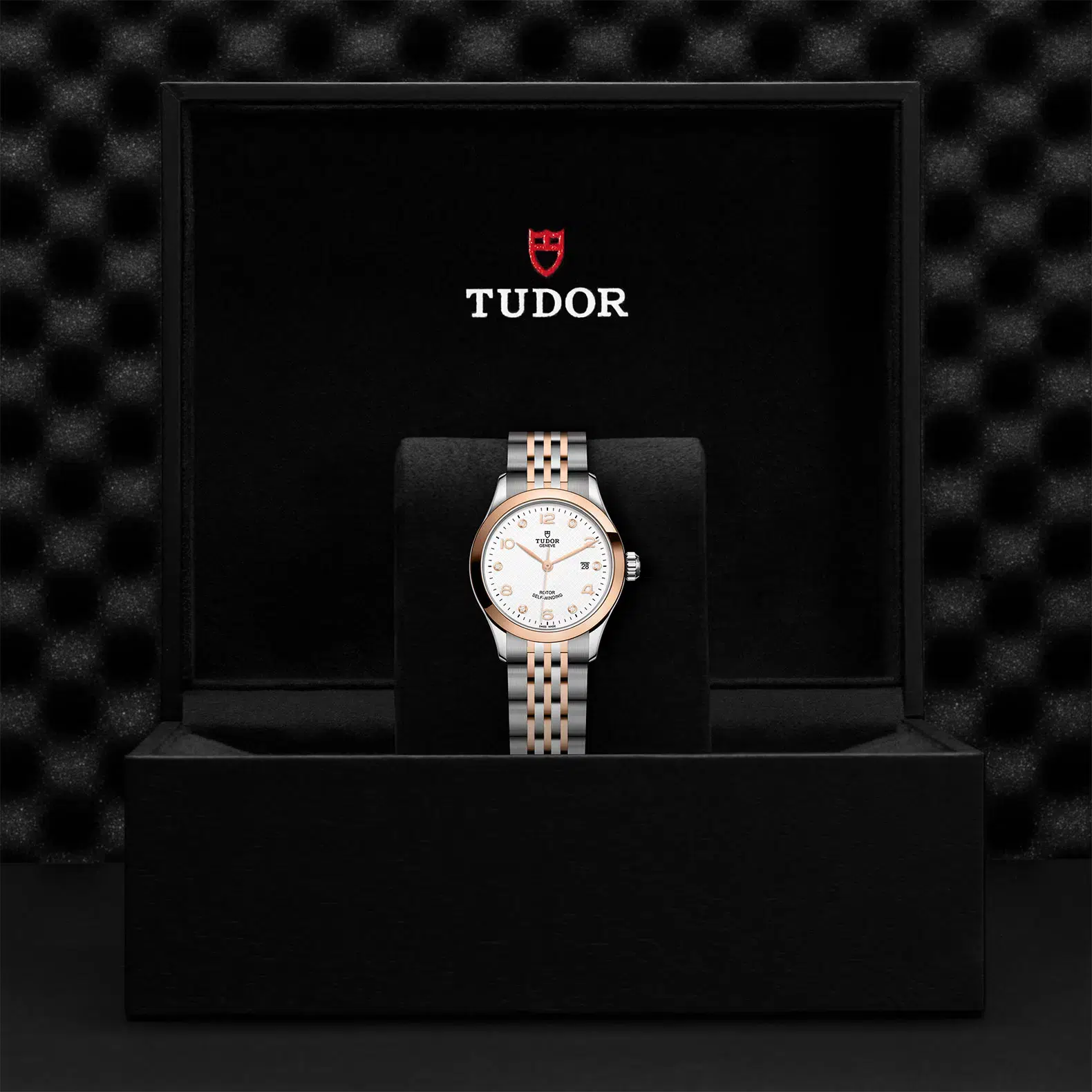 Tudor 1926 28mm in front of Tudor logo