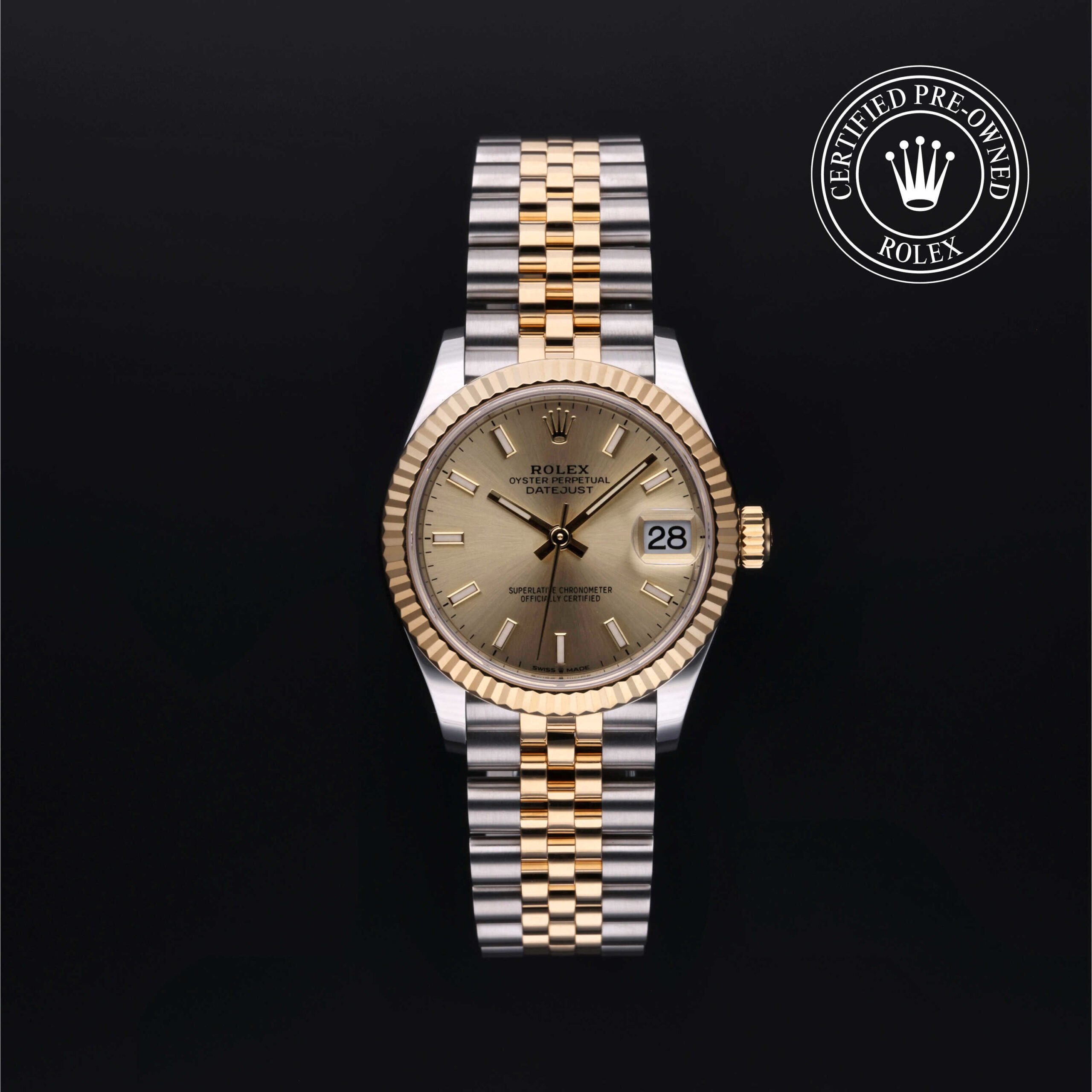Rolex 278273 Datejust 31 with champagne dial and Jubilee bracelet