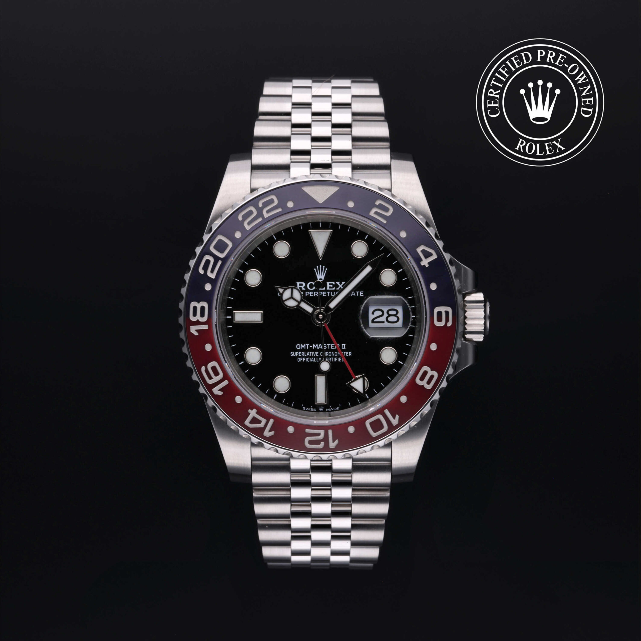 Rolex GMT-Master II 126710BLRO black dial on Jubilee bracelet