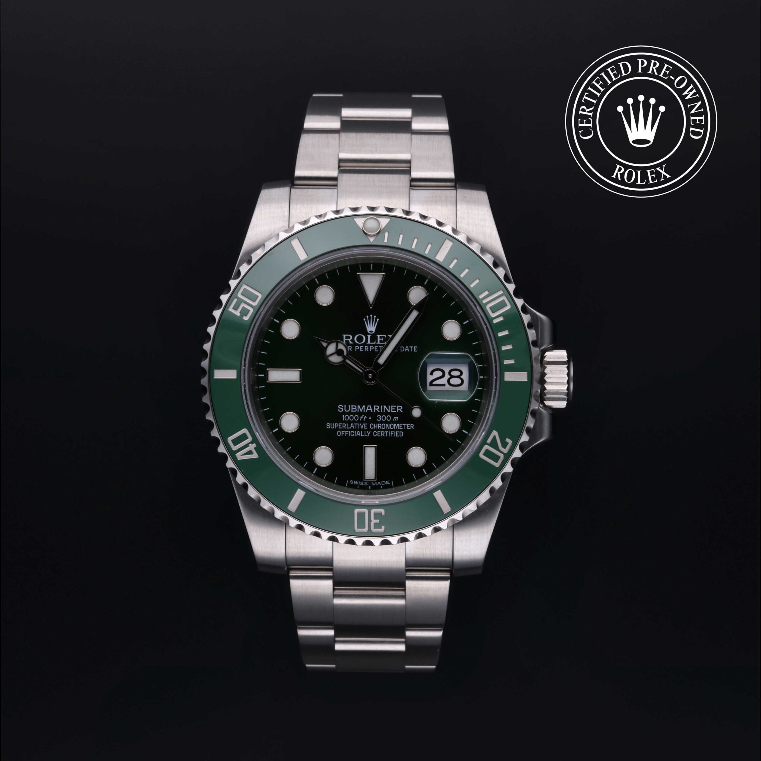 Rolex Submariner Hulk 116610LV with green bezel and dial